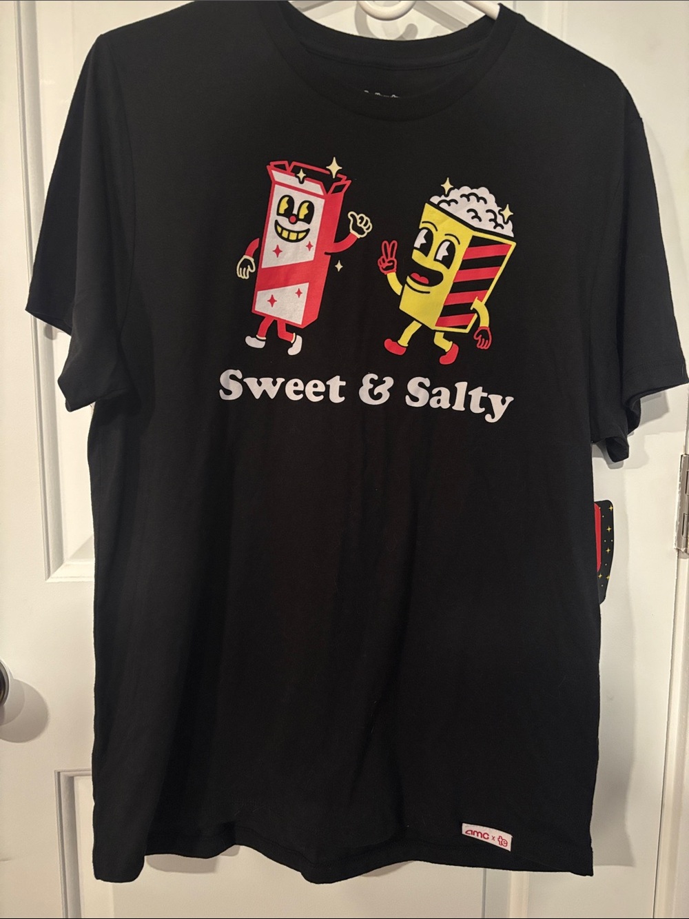 Tipsy Elves AMC Theatres Sweet and Salty Movie T Shirt Mens M NWT Retro Popcorn